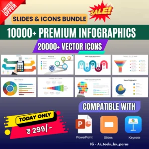 Editable PowerPoint Infographic Slides Bundle with 20K Vector Icons