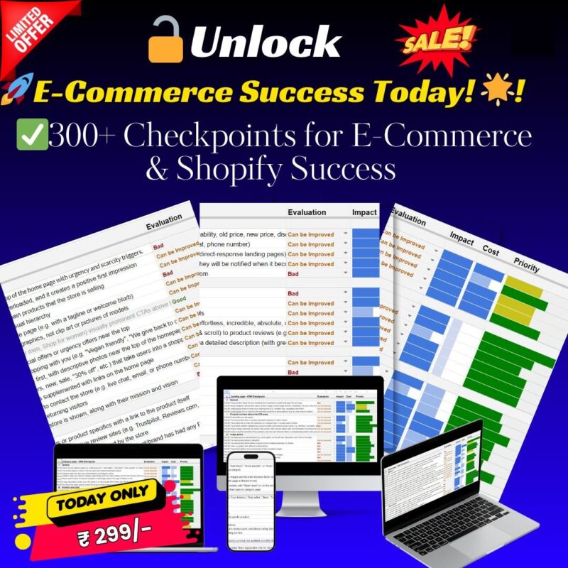 E-commerce Shopify Success Checklist – 300 Checkpoints to Grow Online Store
