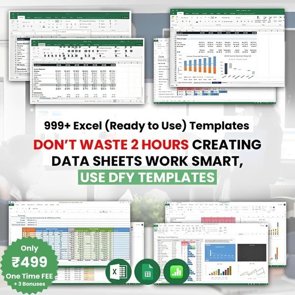 Excel Templates Bundle – 999+ Done-for-You Editable Spreadsheets for Work & Life